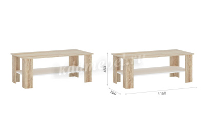 Стол журнальный Стелс 115 (Дуб сонома/Белый)