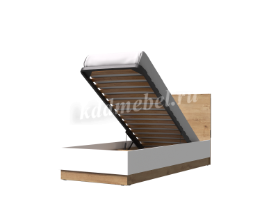 Кровать Адель 0.8 с подъемным механизмом (Дуб вотан/Белый гладкий)