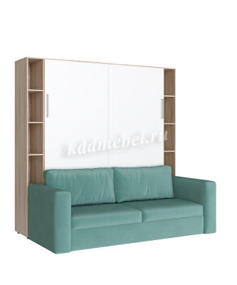 Комплект кровать-шкаф Трансформер ПЛЮС 1600*2000 (Дуб сонома светлый/Белый)