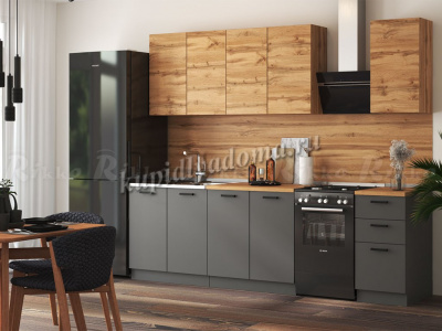 Кухня Рио 2.0 (Дуб вотан/Графит)