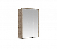Шкаф Джулия 3-х дверный с 3 зеркалами с порталом (Дуб крафт серый)
