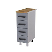 Шкаф нижний 3Р4 кухня Марбл без столешницы (Белый/Мрамор Лайт)