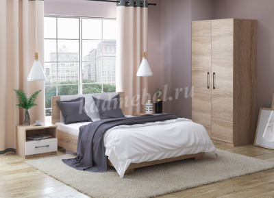 Шкаф угловой Аврора (Дуб Сонома/Белый)