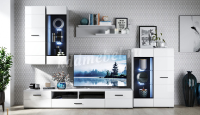 Комод Йорк 3д (Белый жемчуг/Белый глянец)