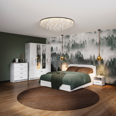 Тумба прикроватная Чикаго (2 шт) (Ателье светлый/Белый)