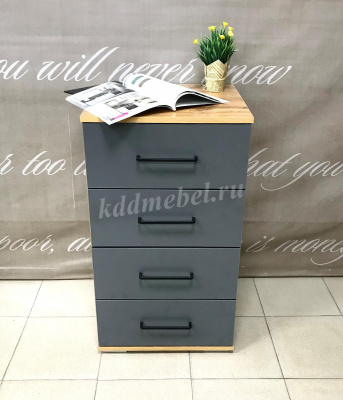 Комод узкий 01 Бруно (Дуб Вотан/Серый Графит)