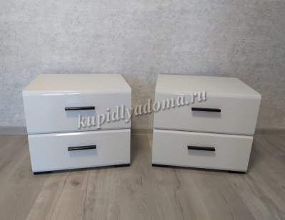 Тумба прикроватная Йорк (Белый жемчуг/Белый глянец)