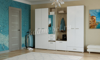 Шкаф двустворчатый Италия (Дуб сонома/Белый глянец)