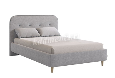 Кровать Лео 1.2 с ортопедическим основанием (Нежно-розовый/Графит велюр)