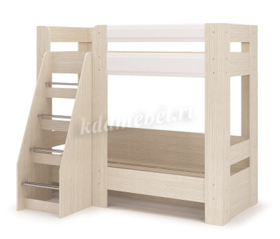 Кровать двухъярусная Симба (Дуб белфорт/Белый глянец)