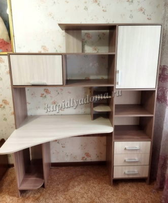 Стол компьютерный №6 (Ясень шимо темный/Ясень шимо светлый)