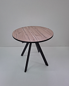 Стол обеденный раздвижной пластик Байкал мини (Дуб кера 2075/Опоры черные)