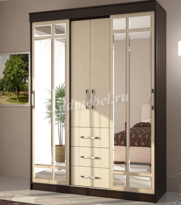 Шкаф-купе Комфорт №6 М (Венге/Дуб молочный)