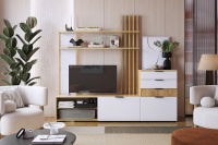 Гостиная Бери К3 дуб крафт золотой белое дерево Гостиная Бери К3 дуб крафт золотой белое дерево