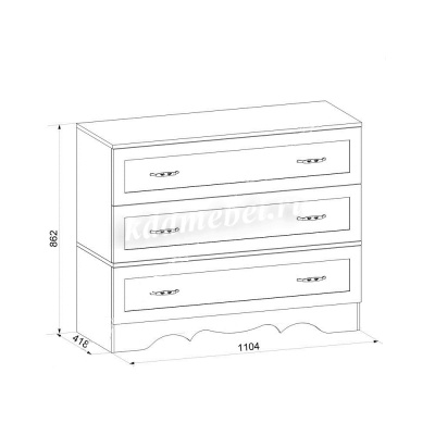 Комод Латте-40.02 (Бадега светлый/Орех донской)