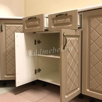 Кухня угловая Модена 1,35*1,85 МДФ (Кофе)