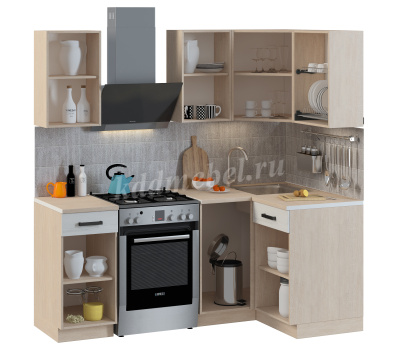 Кухня угловая 1,4*1,1 Алиса Loft комп №3 (Дуб сонома/Сосна белая)