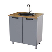 Шкаф нижний мойка 8М кухня Кантри без столешницы (Белый/Бетон темный)