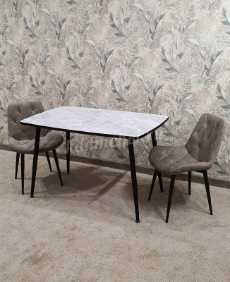 Стол обеденный пластик Solo (Тасос 109 срез камня/Ноги черные)