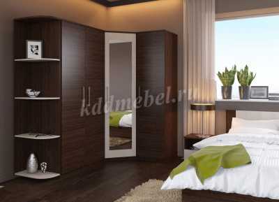 Шкаф угловой Аврора (Венге/Дуб молочный)