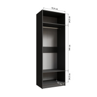 Шкаф Мадрид Графит 0,8 откр