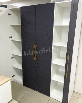 Шкаф 4-х створчатый Копенгаген (Белый/Серый графит)