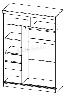 Шкаф-купе Хандис 1500 без зеркал (Анкор светлый)