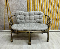 Диван двухместный RJG-Bahama (Ротанг №6, ткань Mulan 160)