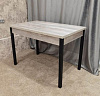 Стол обеденный Лофт-3 раздвижной (Бетон темный/Опоры черные)