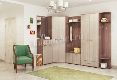 Шкаф угловой Италия (Ясень шимо темный/Ясень шимо светлый)