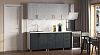Кухня Кантри 2,0 (Бетон светлый/Бетон темный/Столешница Мрамор белый)