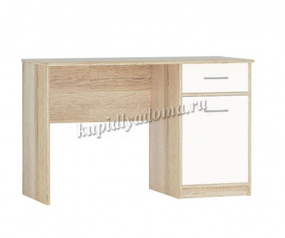 Стол письменный Стелс 120 1 дверка 1 ящик (Дуб сонома/Белый)