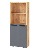 Стеллаж Квартет-13 (Дуб крафт золотой/Графит серый)