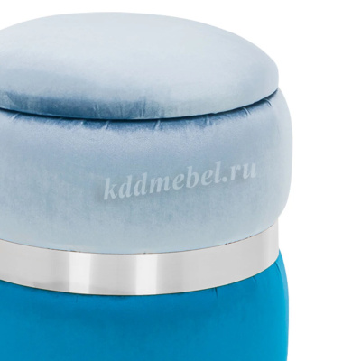 Пуф Leset Голди МИНИ (Велюр Голубой/синий, серебро)