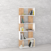 Стеллаж Ромео-1 (Дуб крафт золотой/Белый древесные поры)