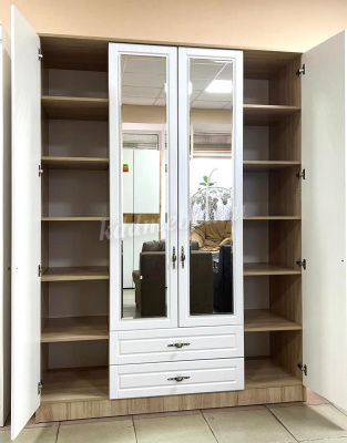 Шкаф Виктория 4-х створчатый (Дуб сонома/Белое дерево)