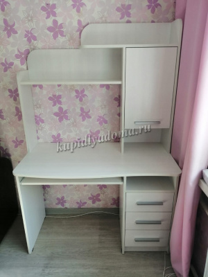 Стол компьютерный СК-2 (Рамух белый)