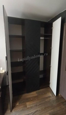 Шкаф 3-х створчатый Копенгаген (Венге/Черный матовый)