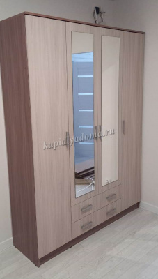 Шкаф распашной Квадро (Ясень шимо темный/Ясень шимо светлый)