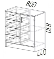 Комод К800 1Д