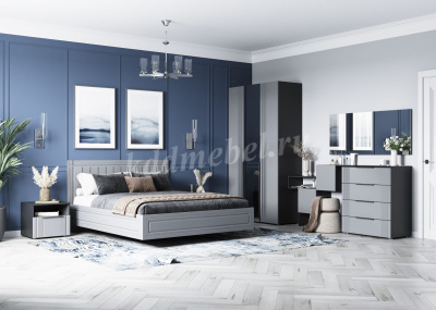 Шкаф угловой Вита (Темно-серый лофт/Силк маус серый)