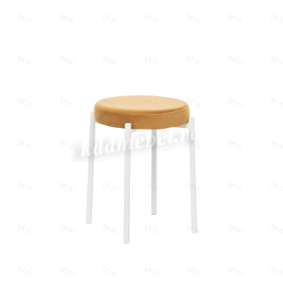 Табурет Leset Авис (Белый металл/велюр Ultra Mustard Горчичный)