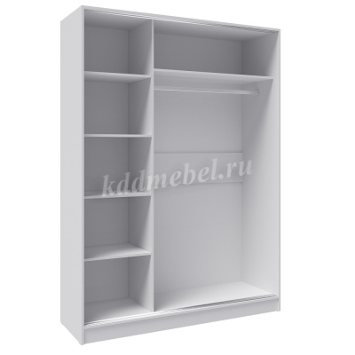 Шкаф-купе Стиль-2 1600 (Белый древесные поры/Дуб крафт золотой) 