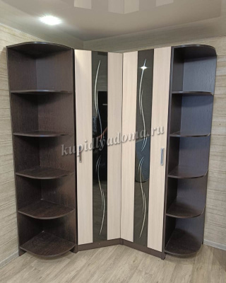 Шкаф угловой Эрика (Венге/Дуб молочный)