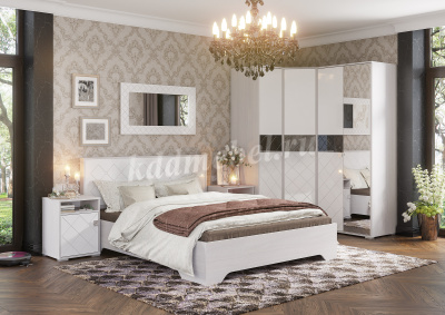 Шкаф распашной Сальма 3-х створчатый ШК-023 (Анкор светлый/Белый глянец)