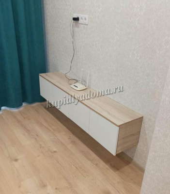 Тумба под ТВ Сити-11 подвесная 1.6 (Дуб сонома/Белый)