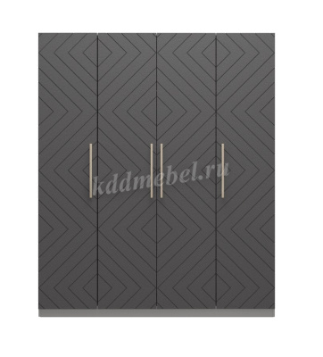 Шкаф 4-х створчатый Копенгаген (Белый/Серый графит)