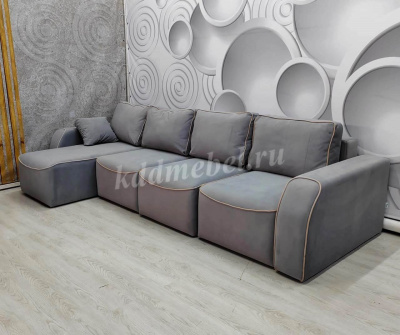 Угловой диван Бафи-2 ДУ Комплектация-4 (Романо грей/Антонио санд)
