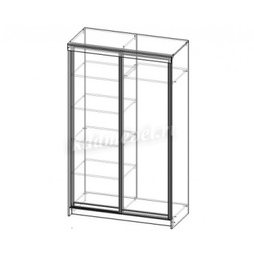 Шкаф-купе Люкс ЛДСП 1300 (Дуб сонома темный/Белый)