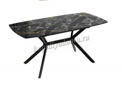 Стол обеденный Джерси раскладной (Мрамор черный/Черный)